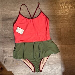 Mott50 One Piece spf 50 Swimsuit - Coral and Olive